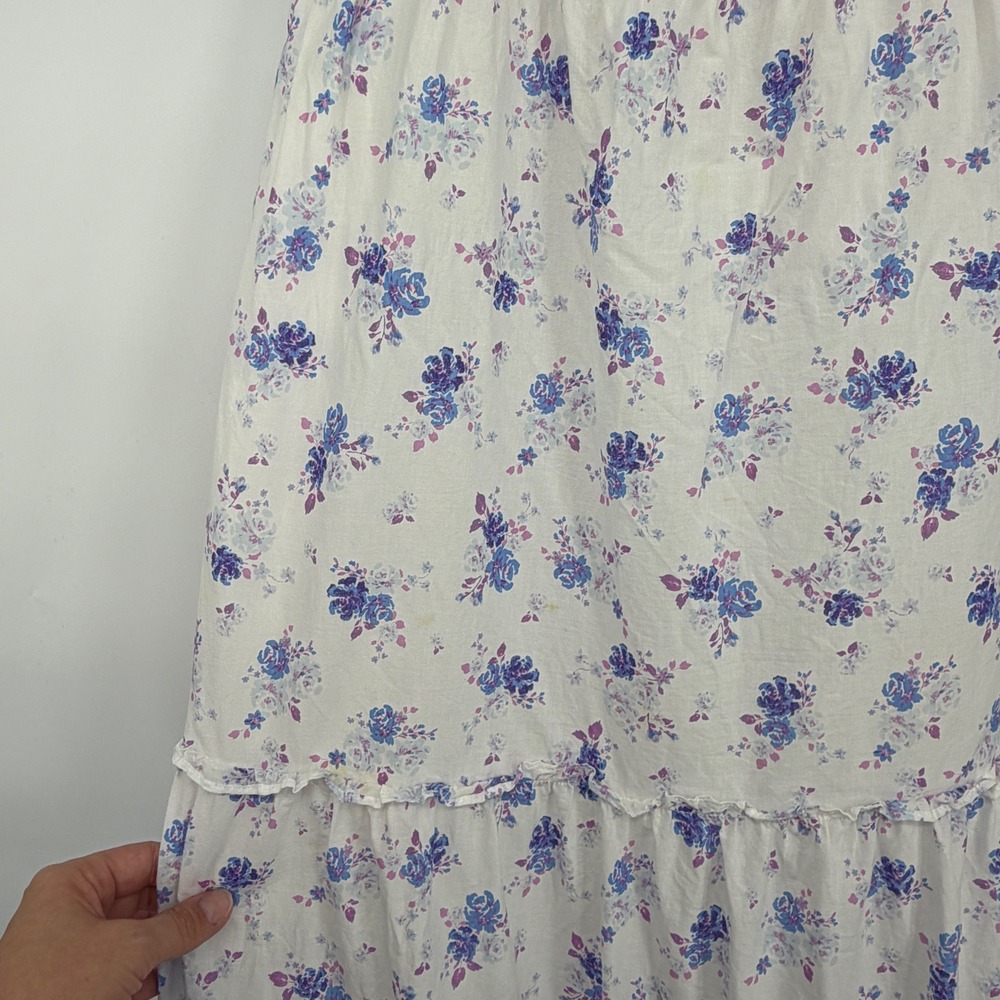 LoveShackFancy x Target Floral Smocked Maxi Dress White Blue Purple Medium - Picture 3 of 6